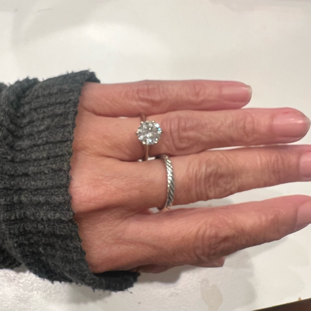 Elegant Solitaire 2 Carat Lab Diamond sz 4.5 — Custom Made Tiffany replica